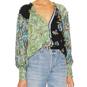 Free People Multicolor Paisley Blouse